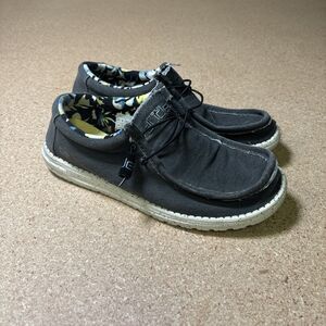 Hey Dude Wally Stretch Black Size 9 Men's Lightweight Casual Slip On Shoes